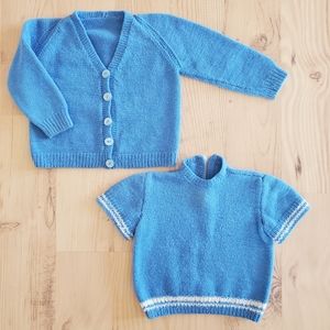 Handmade Vintage Baby Knit Sweater Set